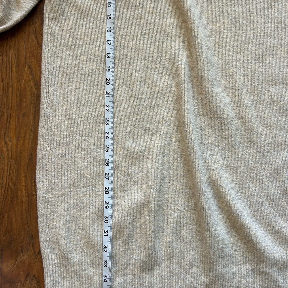 Knee Length Long Sleeve Sweater Dress With Size Large in Cream - Picture 6 of 7
